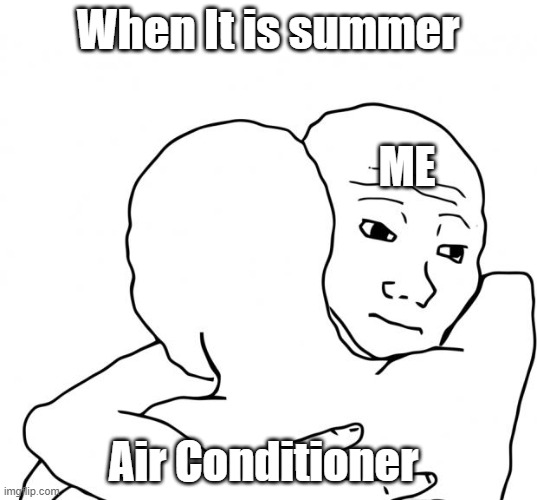 Itz Summer time Baby! | When It is summer; ME; Air Conditioner | image tagged in memes,i know that feel bro | made w/ Imgflip meme maker