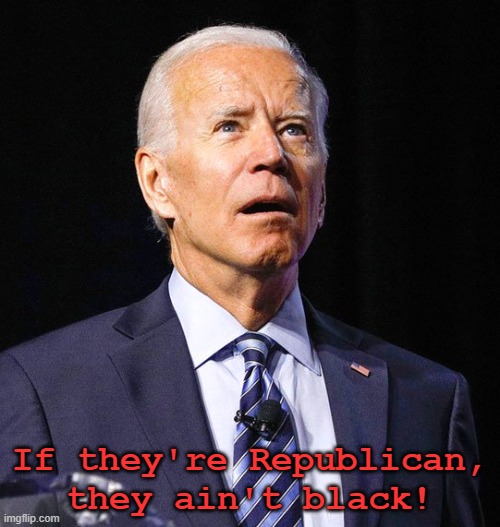 Joe Biden | If they're Republican, they ain't black! | image tagged in joe biden | made w/ Imgflip meme maker