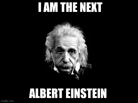 Albert Einstein 1 | I AM THE NEXT; ALBERT EINSTEIN | image tagged in memes,albert einstein 1 | made w/ Imgflip meme maker