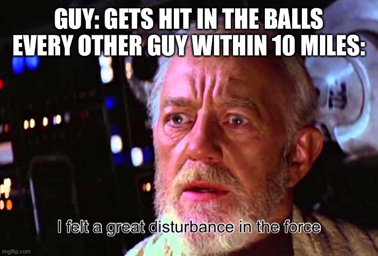Idk what to put here | GUY: GETS HIT IN THE BALLS
EVERY OTHER GUY WITHIN 10 MILES: | image tagged in the force | made w/ Imgflip meme maker