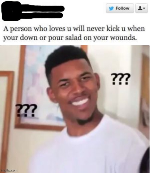 Who pours salad on people? | image tagged in nick young | made w/ Imgflip meme maker
