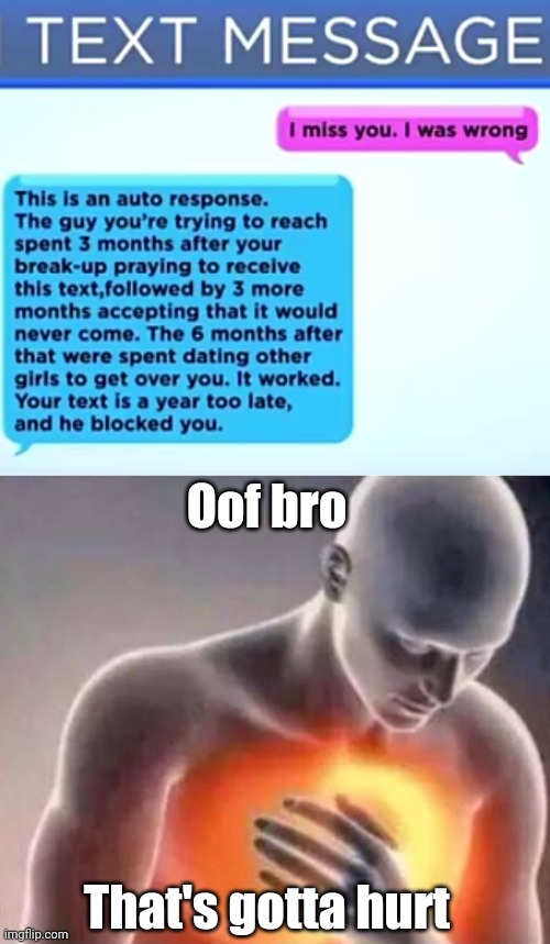"Patience is a virtue." | Oof bro; That's gotta hurt | image tagged in chest pain,memes,roasted,texting,funny,rekt | made w/ Imgflip meme maker