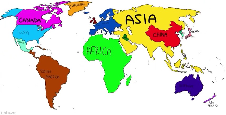 world map according to Americans | image tagged in oh wow are you actually reading these tags | made w/ Imgflip meme maker