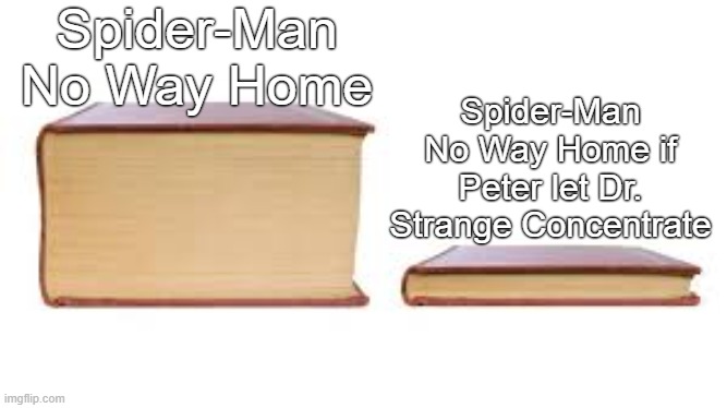 Spider-Man No Way Home breakdown | Spider-Man No Way Home; Spider-Man No Way Home if Peter let Dr. Strange Concentrate | image tagged in dankmemes,funny,spiderman,dr strange,hot | made w/ Imgflip meme maker