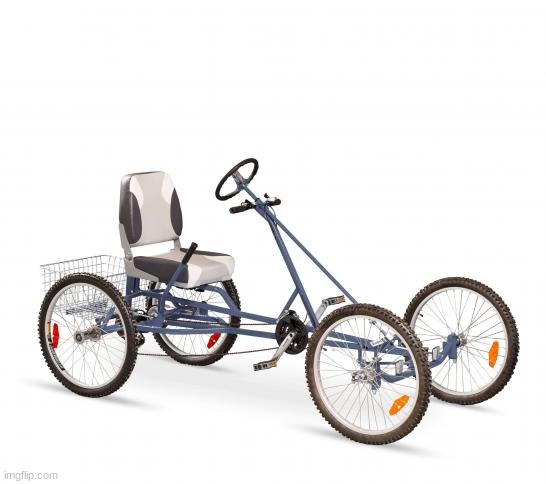 bicycle with 4 wheels | image tagged in bicycle with 4 wheels | made w/ Imgflip meme maker