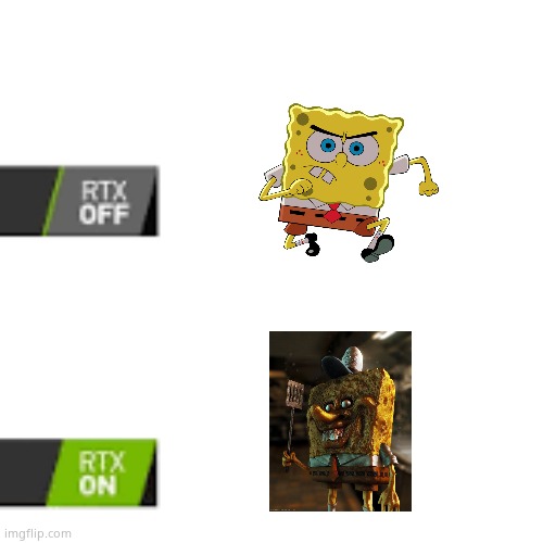 Unsee time | image tagged in rtx on and off | made w/ Imgflip meme maker