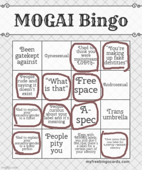 I got a bingo | image tagged in mogai bingo | made w/ Imgflip meme maker
