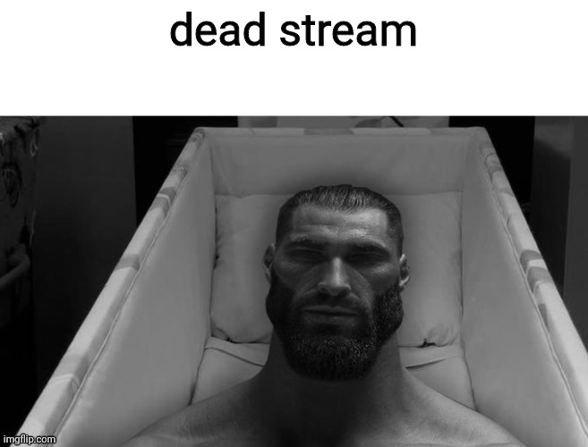 thinking chad | dead stream | image tagged in thinking chad | made w/ Imgflip meme maker