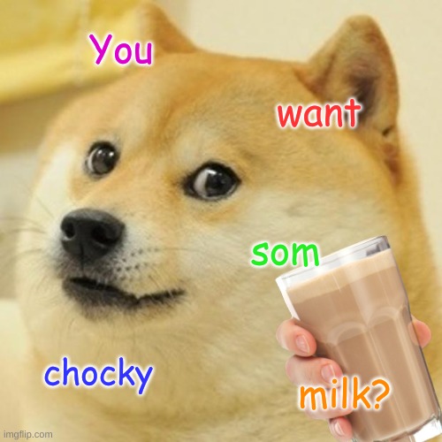 Doge | You; want; som; chocky; milk? | image tagged in memes,doge | made w/ Imgflip meme maker