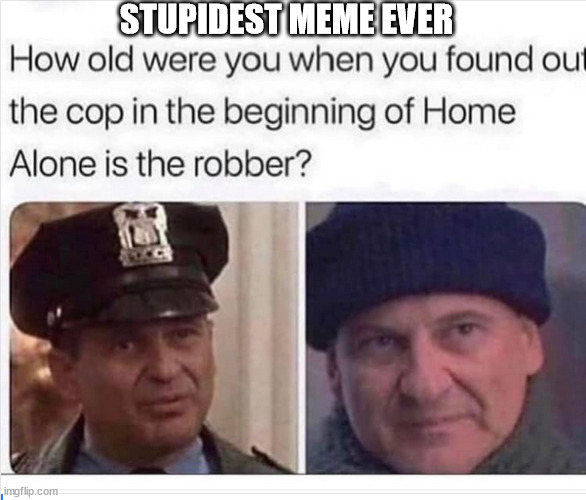 Home Alone | STUPIDEST MEME EVER | image tagged in home alone,joe pesci,christmas,i see stupid people | made w/ Imgflip meme maker