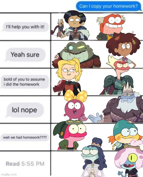 Can i copy your homework | image tagged in can i copy your homework,amphibia | made w/ Imgflip meme maker