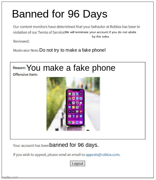 New Roblox Ban - Imgflip
