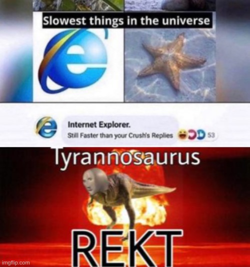 ouch | image tagged in tyrannosaurus rekt,funny,memes,funny memes,barney will eat all of your delectable biscuits,burn | made w/ Imgflip meme maker