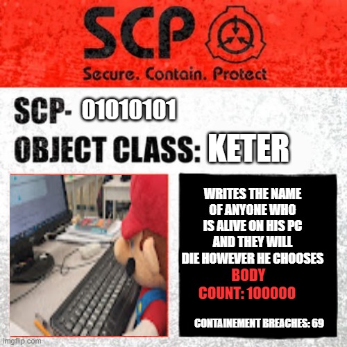 SCP Label Template: Keter - Imgflip