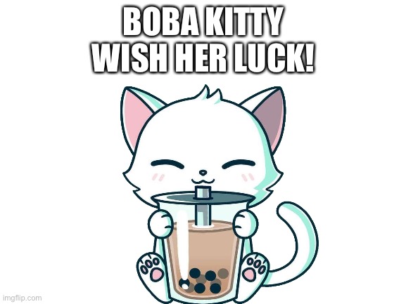 BOBA KITTY
WISH HER LUCK! | made w/ Imgflip meme maker