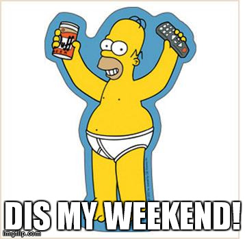 DIS MY WEEKEND! | image tagged in funny,homer simpson | made w/ Imgflip meme maker
