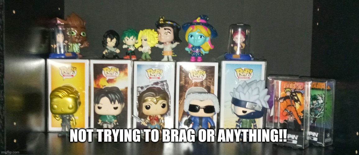 Not trying to brag just so you know!. | NOT TRYING TO BRAG OR ANYTHING!! | image tagged in anime,my hero academia,fortnite,the flash,wonder woman | made w/ Imgflip meme maker