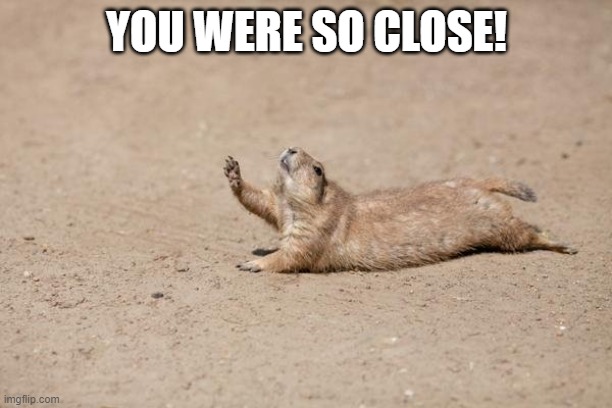 So Close | YOU WERE SO CLOSE! | image tagged in so close | made w/ Imgflip meme maker