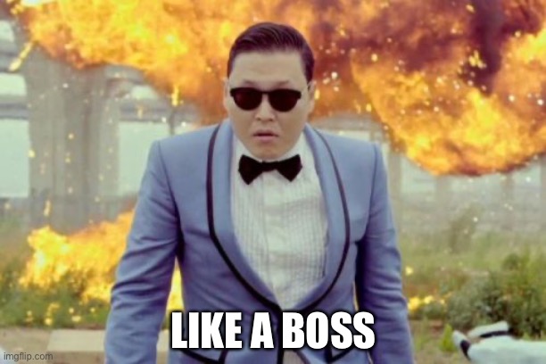 Hello from 2011 | LIKE A BOSS | image tagged in memes,gangnam style psy | made w/ Imgflip meme maker