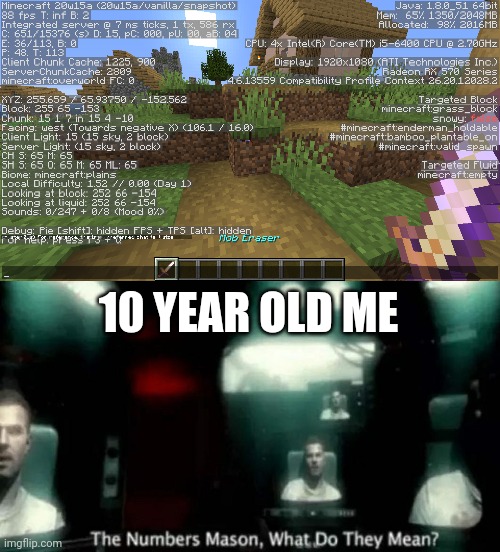 I still don't really know | 10 YEAR OLD ME | image tagged in the numbers mason what do they mean,minecraft,memes,funny,confused,cleavage week | made w/ Imgflip meme maker