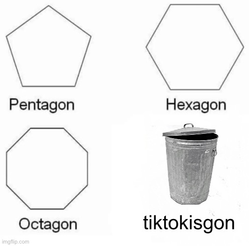 Pentagon Hexagon Octagon | tiktokisgon | image tagged in memes,pentagon hexagon octagon | made w/ Imgflip meme maker