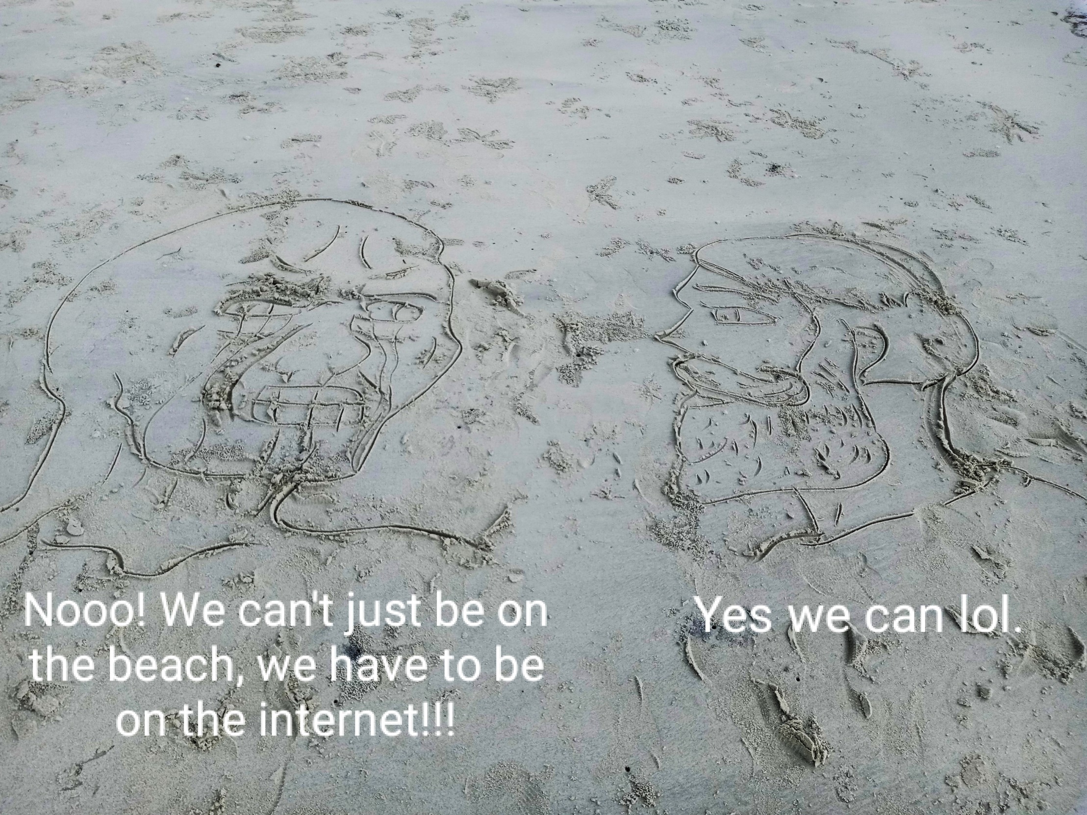 Crying Wojak And Yes Chad But On The Beach Blank Template Imgflip