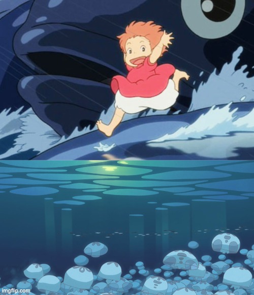 Joyful ocean creature | image tagged in movie,the little mermaid,anime | made w/ Imgflip meme maker