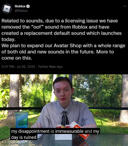 Roblox Oof Sound Dropped Due To Licensing Issues