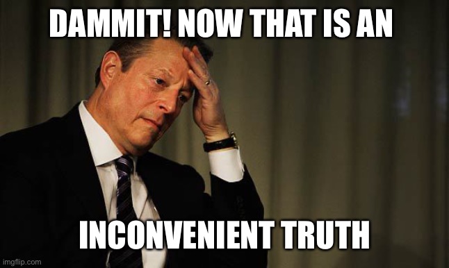 Al Gore Facepalm | DAMMIT! NOW THAT IS AN INCONVENIENT TRUTH | image tagged in al gore facepalm | made w/ Imgflip meme maker