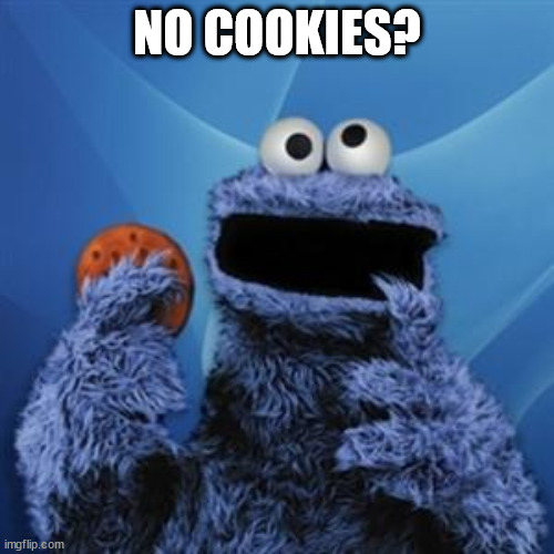No cookies? | NO COOKIES? | image tagged in cookie monster | made w/ Imgflip meme maker