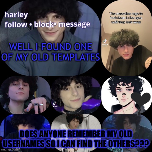 arnyyyyy | WELL I FOUND ONE OF MY OLD TEMPLATES; DOES ANYONE REMEMBER MY OLD USERNAMES SO I CAN FIND THE OTHERS??? | image tagged in arnyyyyy | made w/ Imgflip meme maker