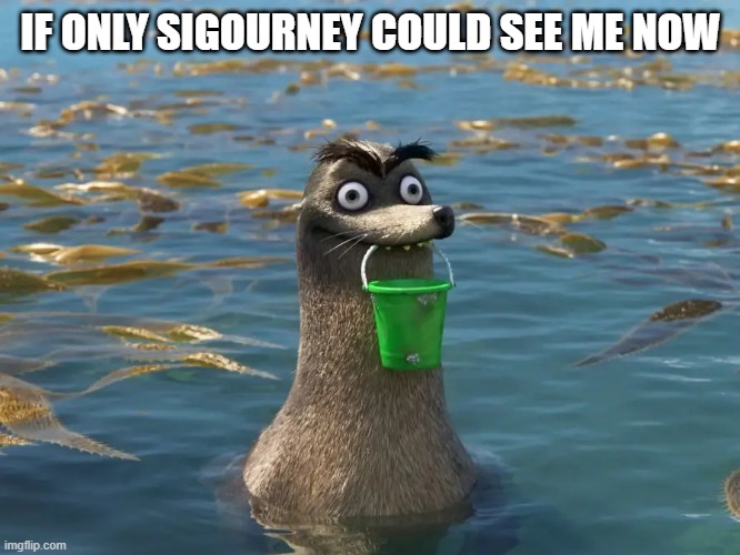 Gerald's Game | IF ONLY SIGOURNEY COULD SEE ME NOW | image tagged in gerald's game,finding dory,disney memes,funny memes,awkward seal | made w/ Imgflip meme maker