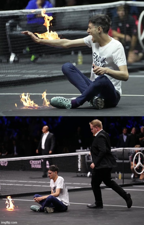Flamer | image tagged in bad decisions,instant regret,tantrum,tennis,mercedes,playing with fire | made w/ Imgflip meme maker