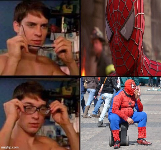 Spidey? | image tagged in peter parker's glasses,spiderman,spiderman peter parker | made w/ Imgflip meme maker