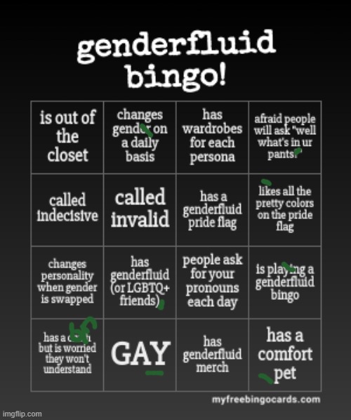 whoosh | image tagged in onedepressedrose's genderfluid bingo | made w/ Imgflip meme maker