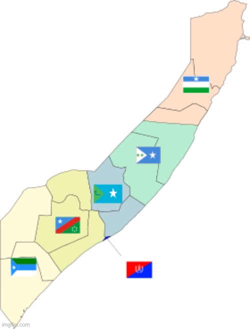 Map of Somalia and it’s states | image tagged in map of somalia and it s states | made w/ Imgflip meme maker
