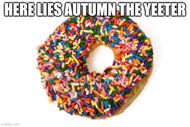 I am also the new owner of this stream. | HERE LIES AUTUMN THE YEETER | image tagged in donut | made w/ Imgflip meme maker