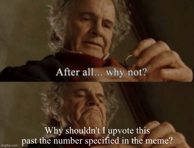 After all.. why not? | Why shouldn't I upvote this past the number specified in the meme? | image tagged in after all why not | made w/ Imgflip meme maker
