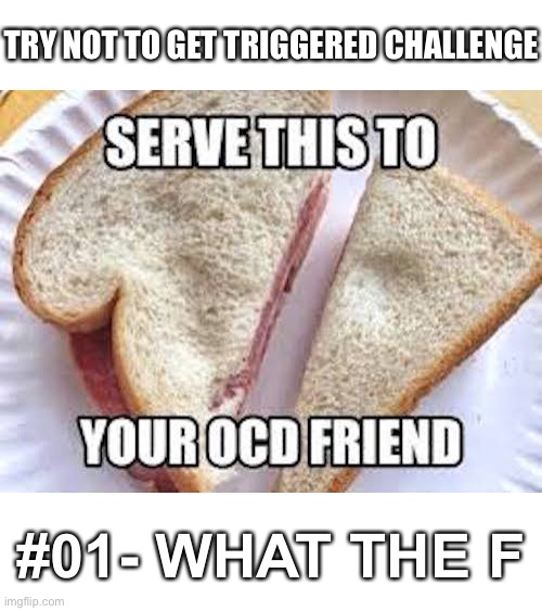 THIS IS THE WORST ONE YET | TRY NOT TO GET TRIGGERED CHALLENGE; #01- WHAT THE F | image tagged in memes,triggered,ocd | made w/ Imgflip meme maker