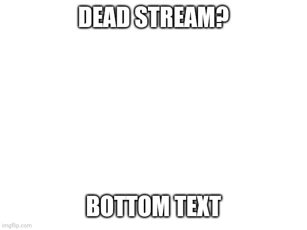 DEAD STREAM? BOTTOM TEXT | made w/ Imgflip meme maker