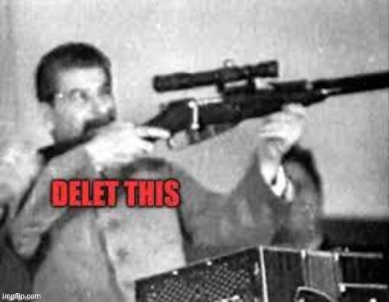 Stalin Delet This | image tagged in stalin delet this,joseph stalin,stalin,memes,gulag,soviet union | made w/ Imgflip meme maker