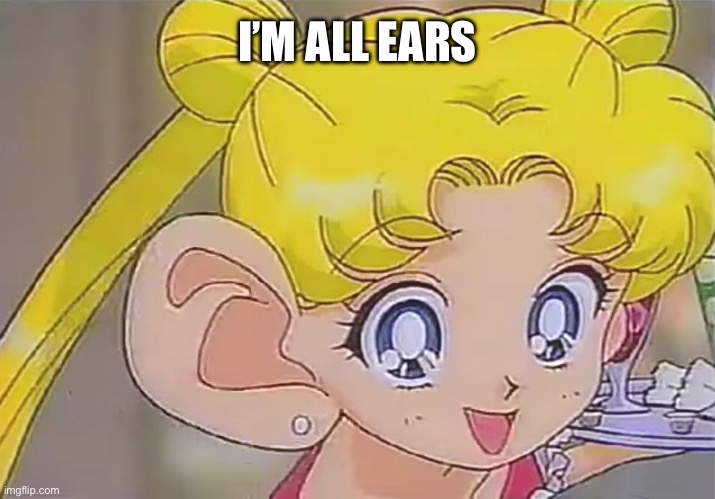I’M ALL EARS | image tagged in sailor moon,memes,ears,anime,puns | made w/ Imgflip meme maker