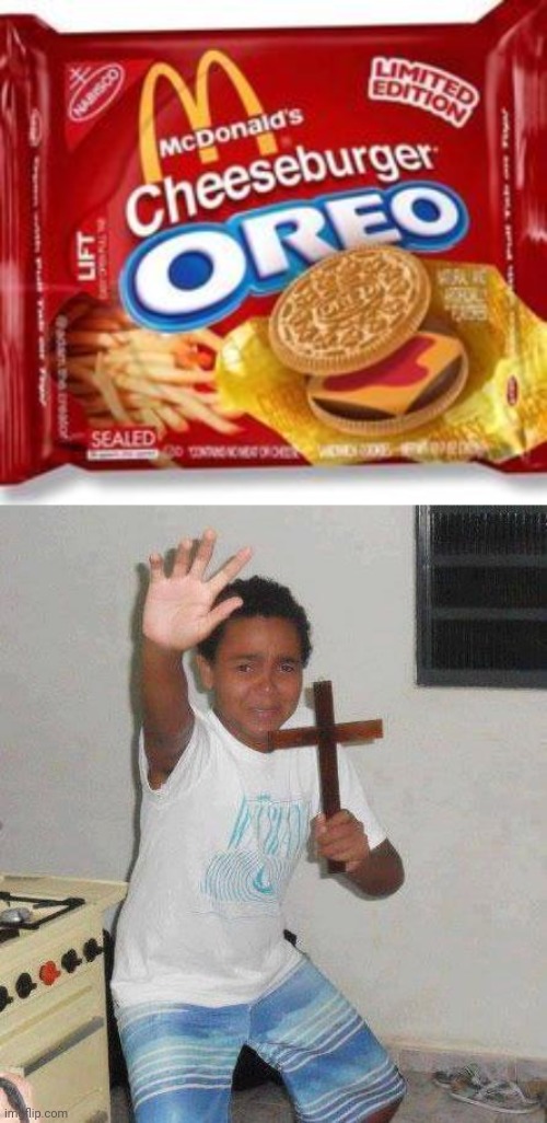 image tagged in kid with cross | made w/ Imgflip meme maker