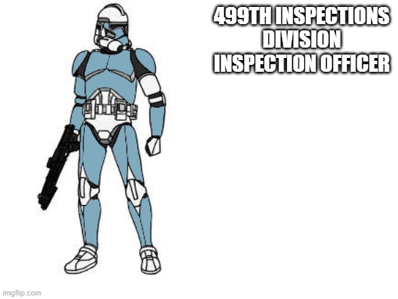 499th | 499TH INSPECTIONS DIVISION INSPECTION OFFICER | image tagged in blank white template | made w/ Imgflip meme maker
