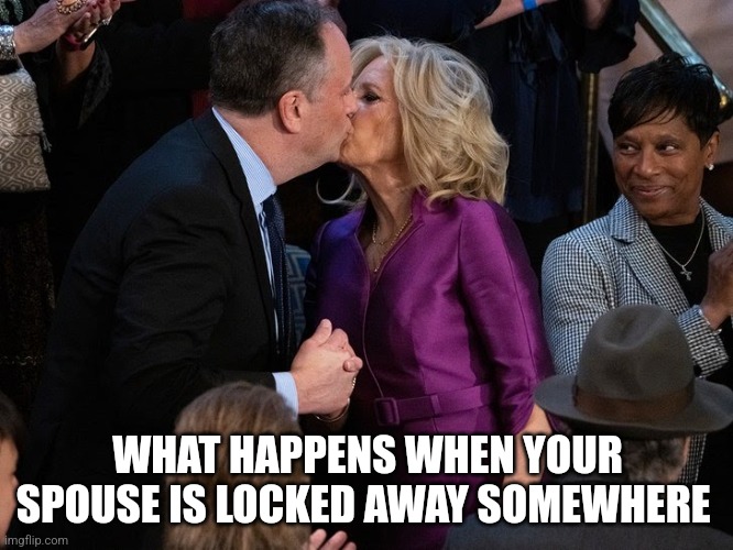 What is going on?! | WHAT HAPPENS WHEN YOUR SPOUSE IS LOCKED AWAY SOMEWHERE | image tagged in biden,kamala harris,spouse,what the hell happened here,weird | made w/ Imgflip meme maker