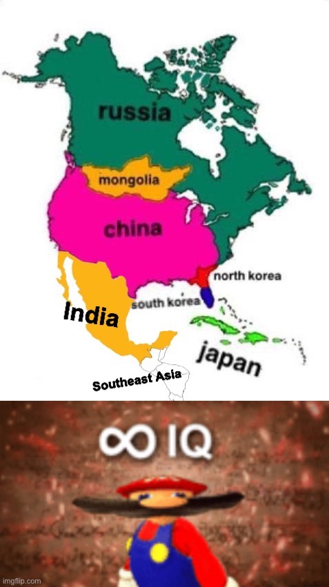 bruh | image tagged in map of north america but it s east asia,infinite iq,america,murica,'murica,asia | made w/ Imgflip meme maker