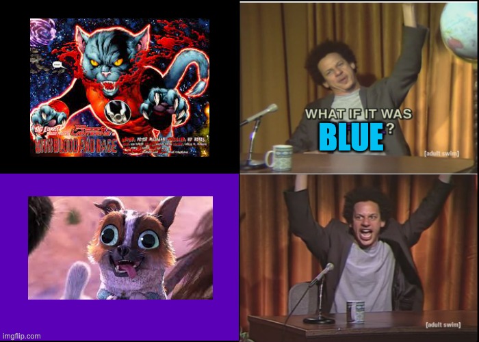i can't be the only one who noticed this similarity | BLUE | image tagged in what if it was purple,green lantern,puss in boots | made w/ Imgflip meme maker