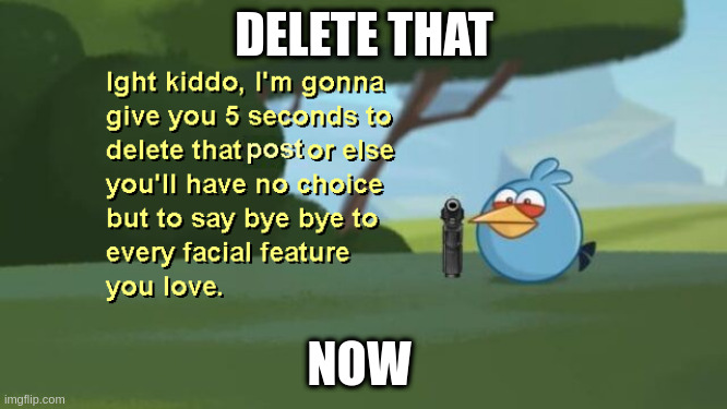 Use this for like discord servers | DELETE THAT; NOW | image tagged in ight kiddo clean,clean,now | made w/ Imgflip meme maker