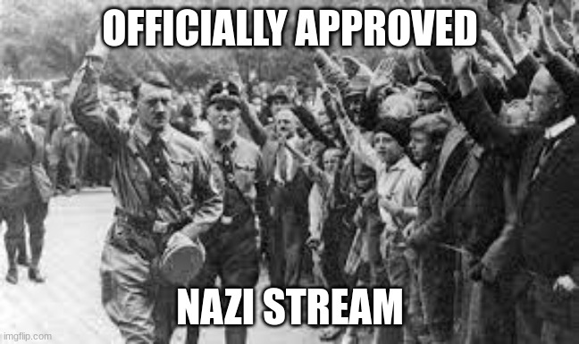 Nazi Germany Approves | OFFICIALLY APPROVED; NAZI STREAM | image tagged in nazi germany approves | made w/ Imgflip meme maker