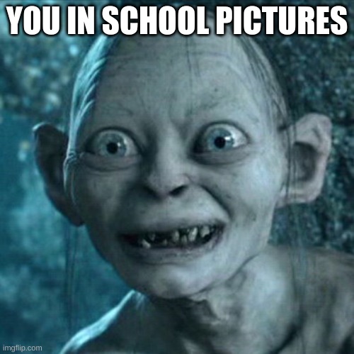 Gollum Meme | YOU IN SCHOOL PICTURES | image tagged in memes,gollum | made w/ Imgflip meme maker